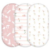 Civarua Kids pink butterfly sheets folded, showing soft breathable fabric for year-round comfort
