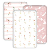 Civarua Kids bedside sleeper sheets 3-pack neatly arranged for quick changes and storage
