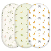Civarua Kids dinosaur-elephant sheet close-up, showing soft breathable fabric for baby's skin
