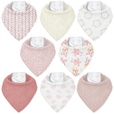 Civarua Kids muslin bibs 8-pack packshot highlights soft absorbent fabric for drool management