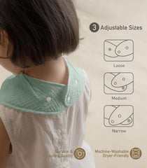 Civarua Kids muslin bibs back material β easy care and machine washable.