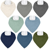 Civarua Kids muslin bibs 8-pack front view — soft absorbent fabric stays gentle on skin.