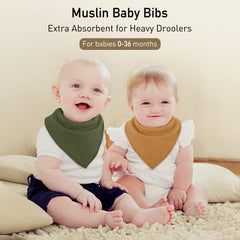 CIVARUA KIDS Muslin bibs nickel-free snaps close-up highlights adjustable sizing.