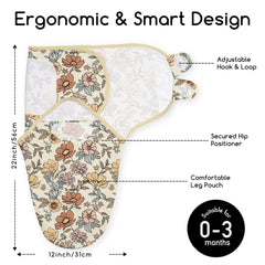 CIVARUA KIDS two-pack retro floral swaddles for easy newborn wrap
