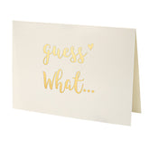 CJ&M pregnancy announcement card package with protective sleeve for gift-ready presentation.