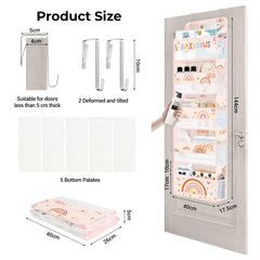 Clastyle Boho Rainbow door organizer hanging setup highlights easy over-door installation