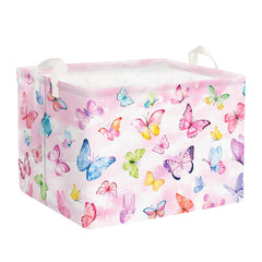 Clastyle 36L pink Dreamy Butterfly Basket overview for tidy toy and clothes storage.