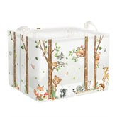 Clastyle birch forest fox basket stores toys with woodland charm.
