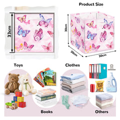 Clastyle Butterfly Storage Cube Pink design fits kallax shelves for quick organization.