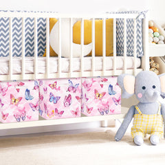 Clastyle Butterfly Storage Cube Pink coated bin resists spills for daily nursery use.