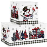 Clastyle Christmas tree storage basket with snowman design keeps festive decor organized.