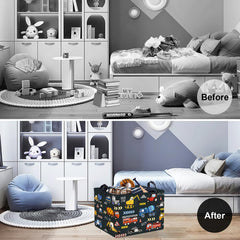 Clastyle City Car Baby Laundry Hamper collapsed for space-saving storage.
