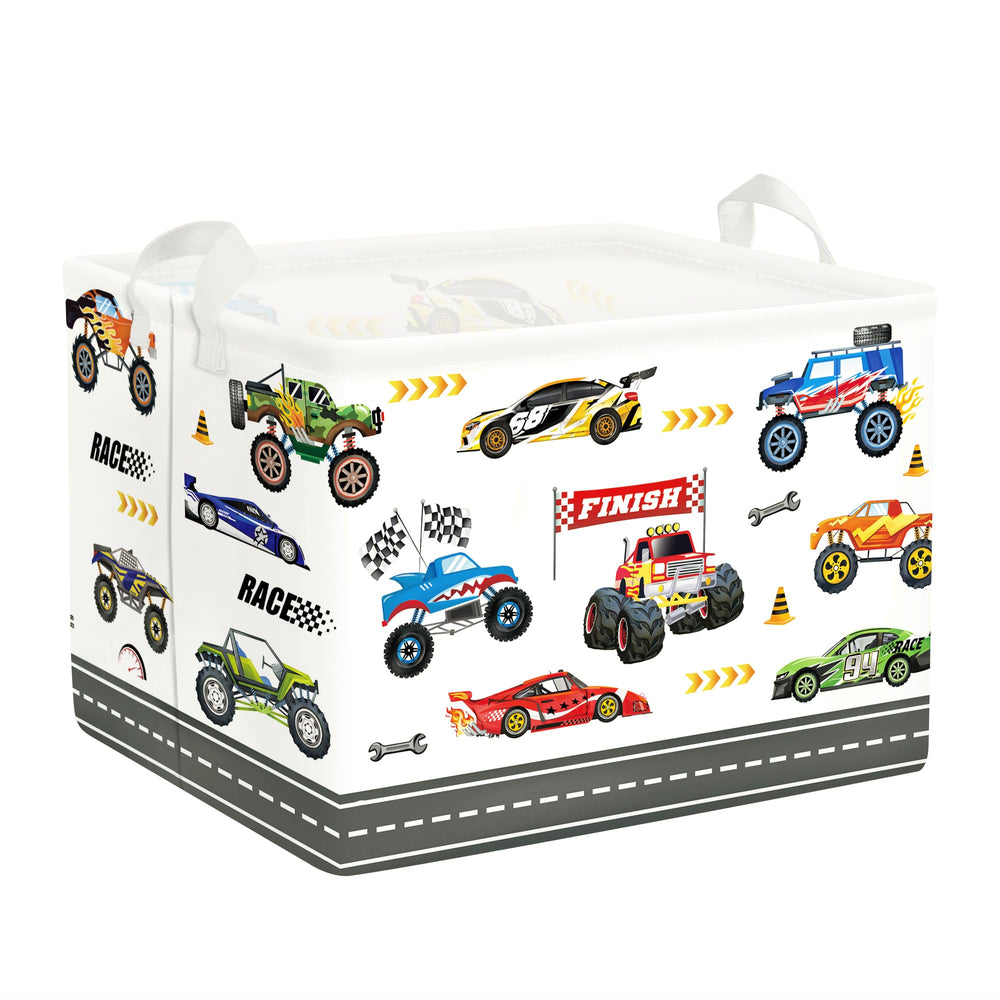 Clastyle City Car Laundry Hamper front view highlights sturdy handles for easy transport