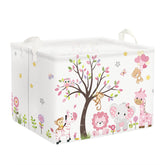 Clastyle collapsible pink woodland basket top view ideal for toy storage