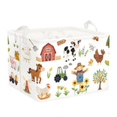 Clastyle farm-animals baby laundry hamper with leaf design for organized toy storage