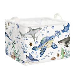 Clastyle fish-sea-turtle-baby-basket undersea scene spotlights playful sea creatures for tidy toy organization.