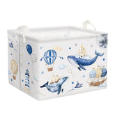 Clastyle Flying Whales Turtle storage basket front view highlighting soft sides for easy toy storage