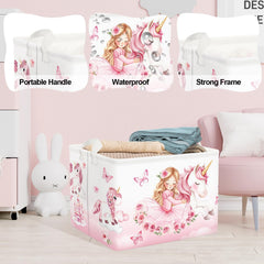 Clastyle kids bin with unicorn design ready for toy cleanup