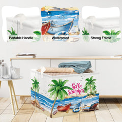 Clastyle palm-tree bin keeps toys neatly contained in kids' rooms.