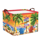 Clastyle palm-tree storage basket tidy beach towels and toys
