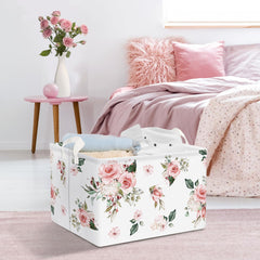Clastyle pink floral basket flower pattern closeup highlights decorative elegance for nursery