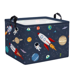 Clastyle Rocket Astronaut Shelf Basket front view showing space theme storage for toys and books