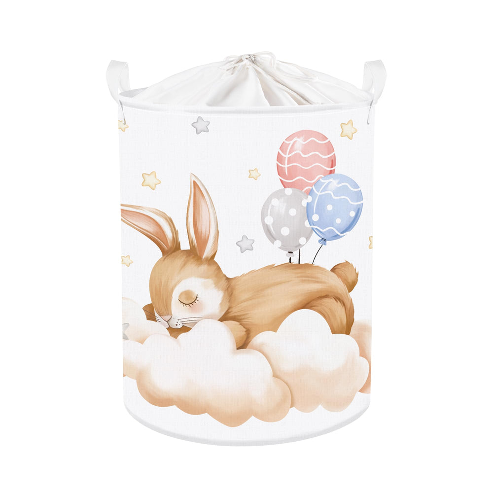 Clastyle Sleeping Animal baby laundry hamper with bunny design for easy laundry pickup.