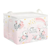 Clastyle Sleeping Elephants Storage Basket with elephants on cloud design for nursery organization