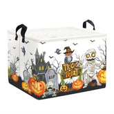 Clastyle spooky basket with cemetery pumpkins and lights supports toy storage and playful decor