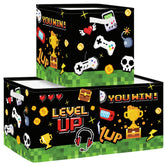 Clastyle video game kid storage cube organizer in black with gamepad motif for toy storage