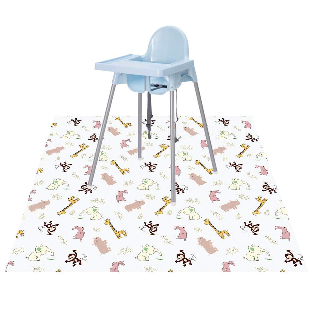 CLCROBD Baby Splat Mat under high chair protects floors from spills during meals