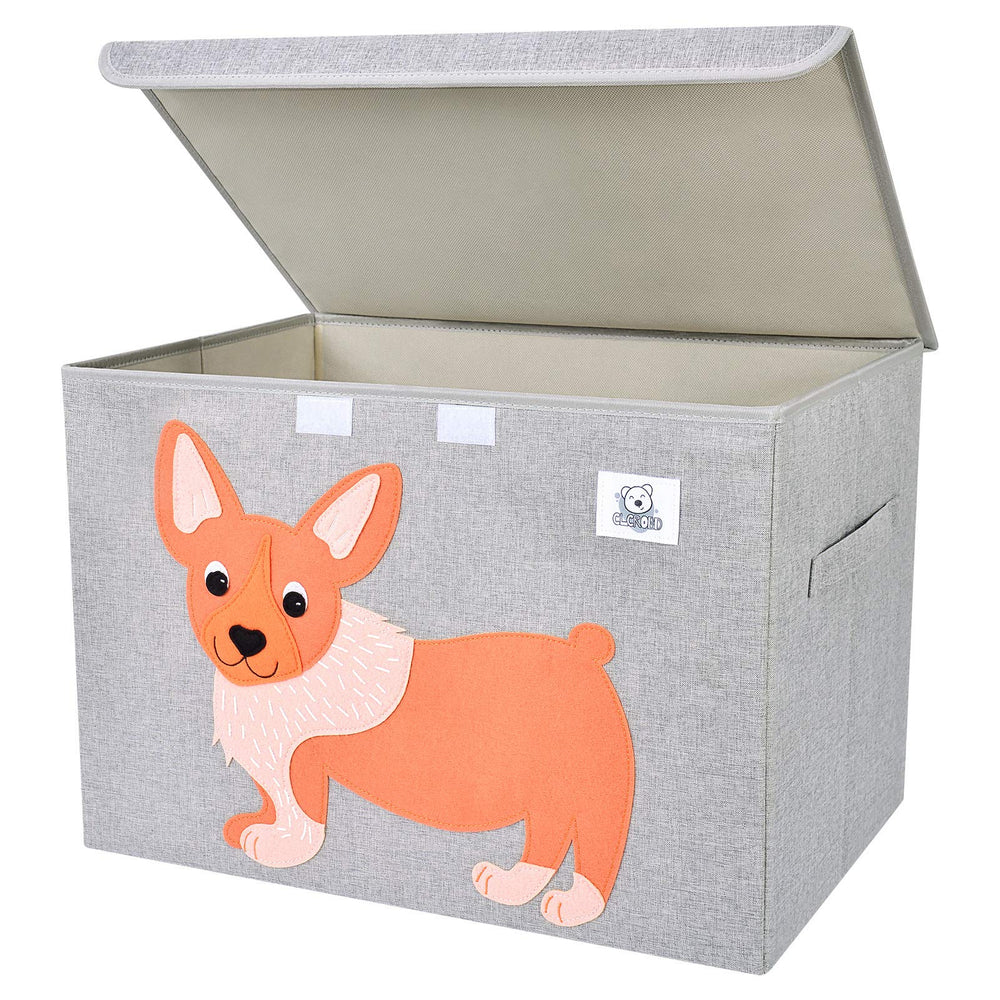 CLCROBD foldable toy chest with dog design keeps playroom organized and inviting