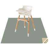 CLCROBD Splat Mat under high chair in gray protects floors and cleans spills easily.