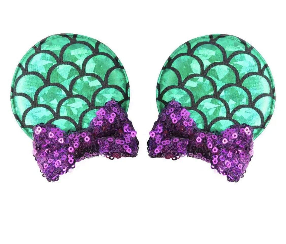 CLGIFT baby Minnie ears headband with Ariel clip for photos and parties.