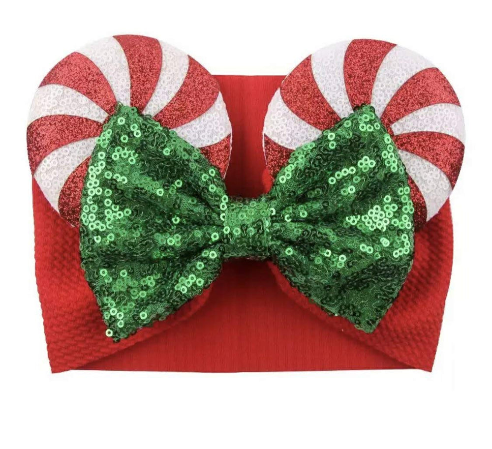 CLGIFT Minnie Ears Hairband peppermint candy style for adorable baby photos at parties