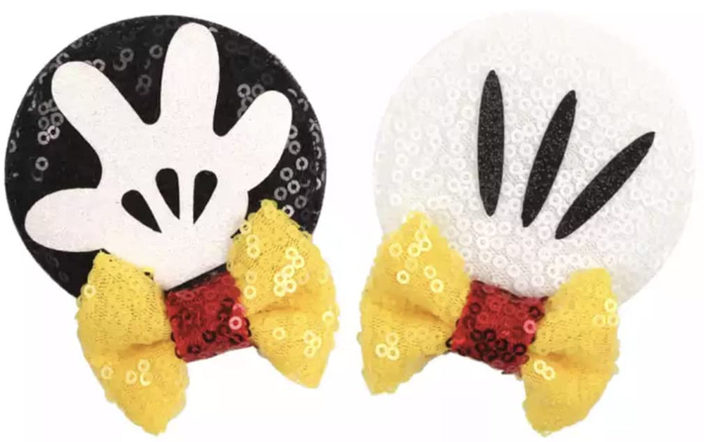 CLGIFT Minnie Ears headband with Mickey clip, ideal for family photos.