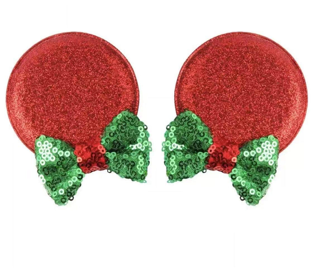 CLGIFT Minnie ears headband with red sequin for festive photos and party wear