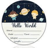 CLHHM Space Baby Name Announcement Sign front view, a timeless nursery keepsake for photos.