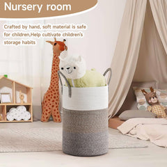 CLHMILY&Z round rope basket nursery organization for diapers and toys
