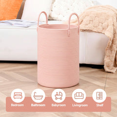 CLHMILY&Z Rope Basket with easy-carry handles ideal for toys and clutter control.