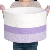 CLHMILY&Z round cotton rope basket shows toy organization for kid-friendly storage