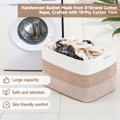 CLHMILY&Z storage basket with oversized handles easy room-to-room transport.