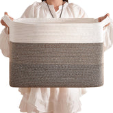 CLHMILY&Z stylish basket-front-view shows large 85L capacity for toy organization