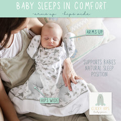 Clickyhips Swaddle Sack side-zipper eases nighttime diaper changes
