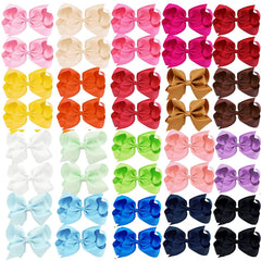 Clipband 40pcs hair bows 4-inch set for daily styling.