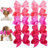 Clipband hair bows 10pcs black grosgrain clips provide secure all-day wear for girls.
