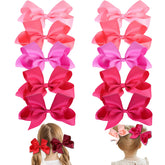 Clipband hair bows closeup on black grosgrain ribbon with secure alligator clips for daily wear