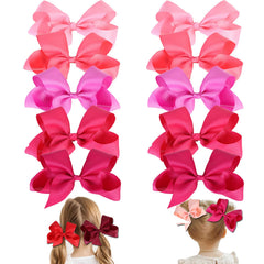 Clipband hair bows closeup on black grosgrain ribbon with secure alligator clips for daily wear