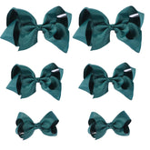 Clipband Hunter Green Bows pack of 6 with secure alligator clips for daily outfits.