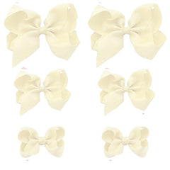 Clipband Ivory Bows 6-pack laid out for versatile daily styling.
